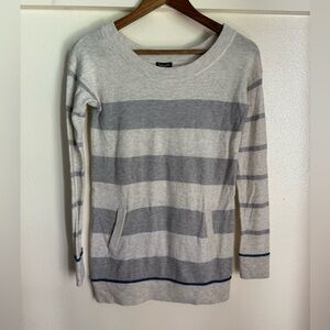 Splendid XS Gray Striped Pullover Knit Sweater